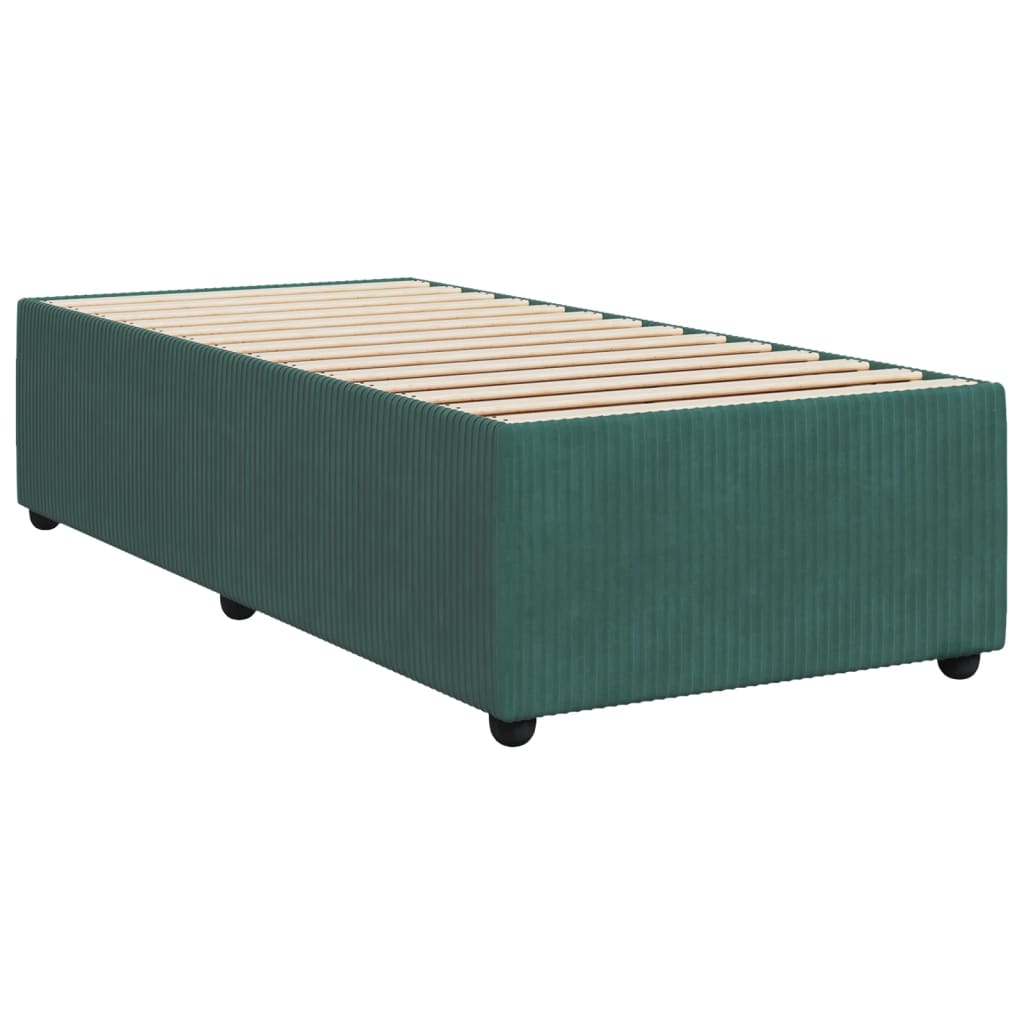 Boxspringbett mit Matratze Dunkelgrün 90x200 cm Samt