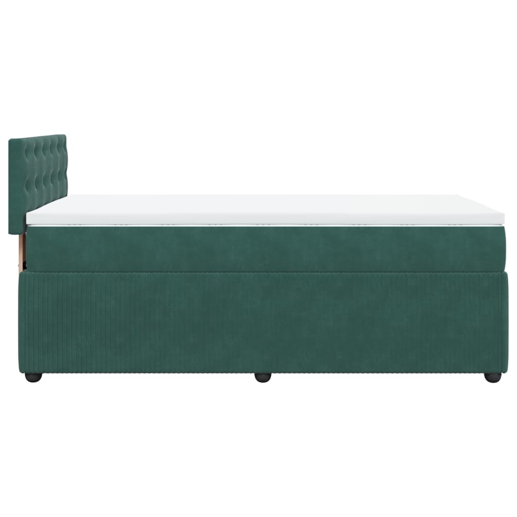 Boxspringbett mit Matratze Dunkelgrün 90x200 cm Samt