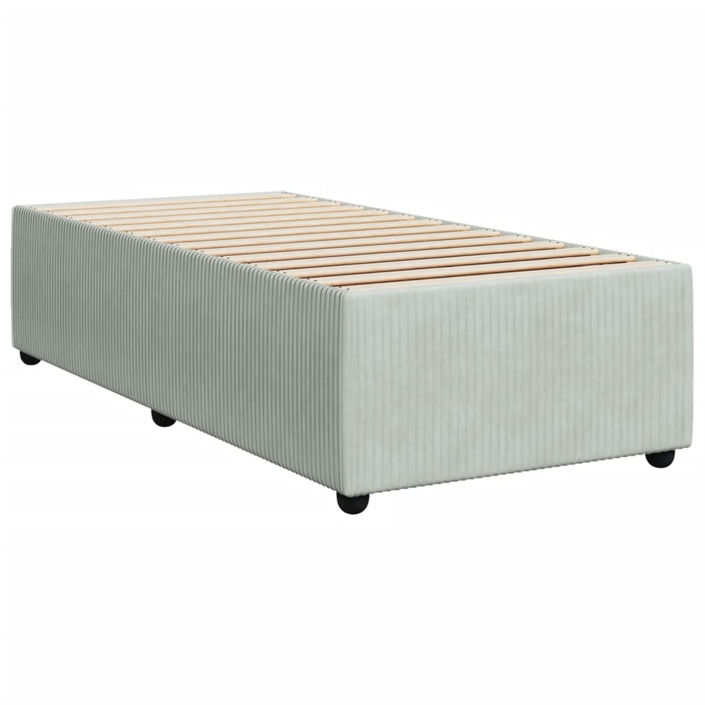 Boxspringbett mit Matratze Hellgrau 90x200 cm Samt