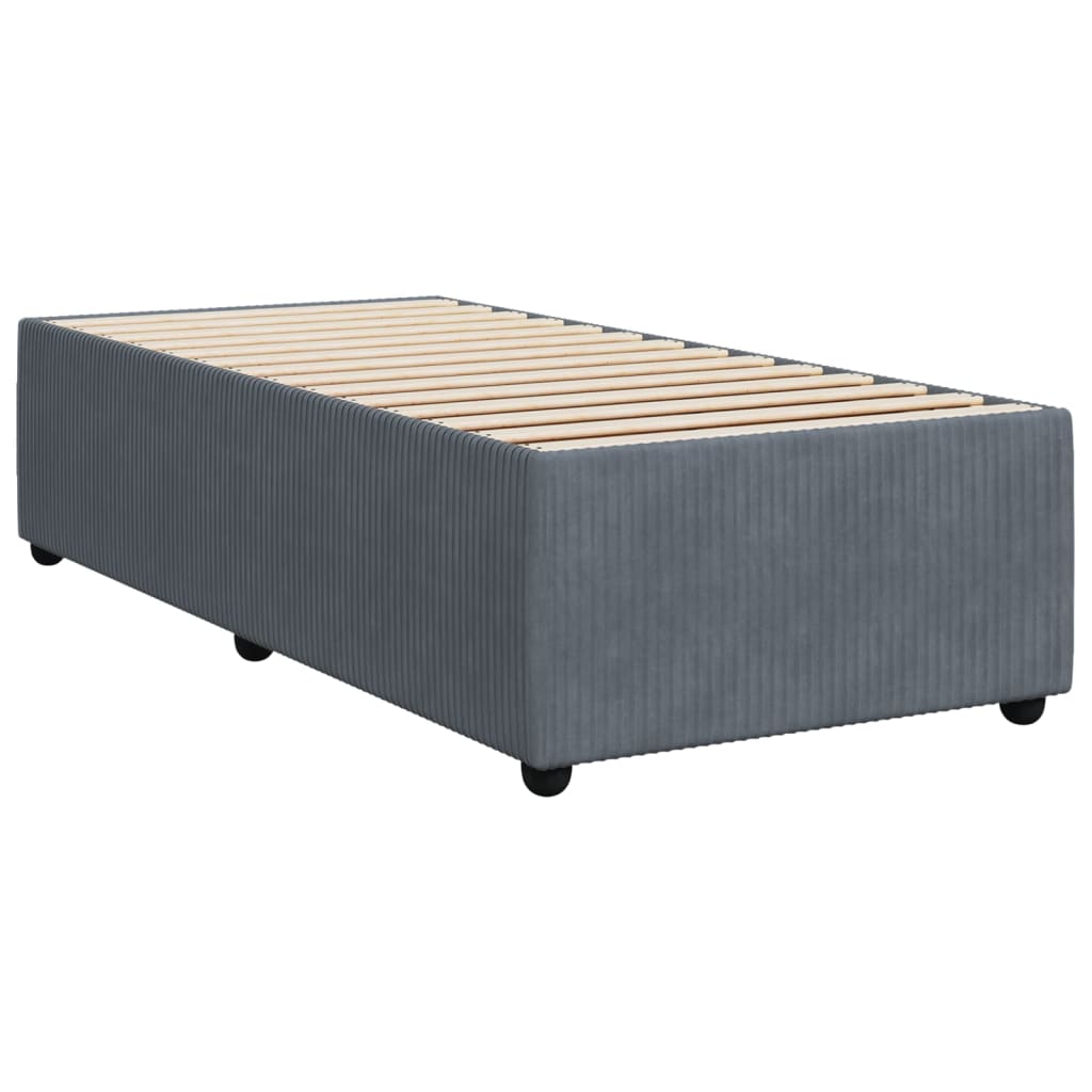 Boxspringbett mit Matratze Dunkelgrau 90x200 cm Samt