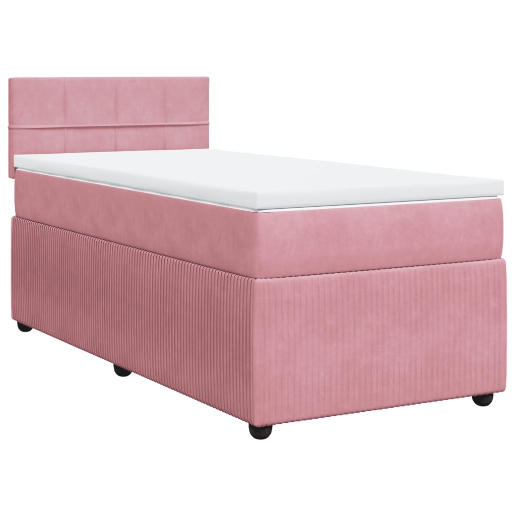 Boxspringbett mit Matratze Rosa 90x200 cm Samt