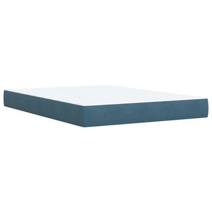 Boxspringbett mit Matratze Blau 140x200 cm Samt