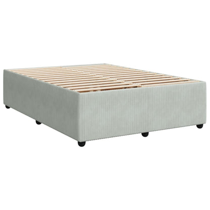 Boxspringbett mit Matratze Hellgrau 140x200 cm Samt