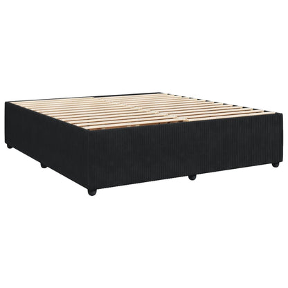 Boxspringbett mit Matratze Schwarz 180x200 cm Samt