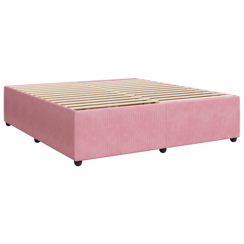 Boxspringbett mit Matratze Rosa 180x200 cm Samt