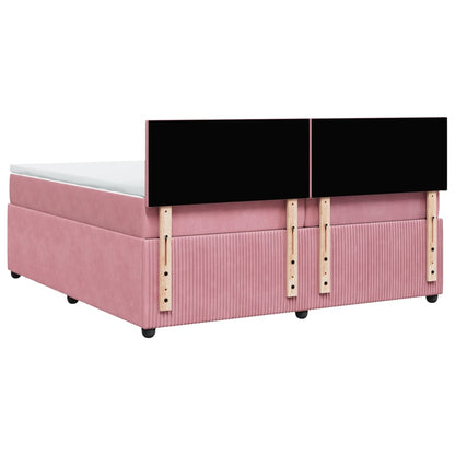 Boxspringbett mit Matratze Rosa 200x200 cm Samt