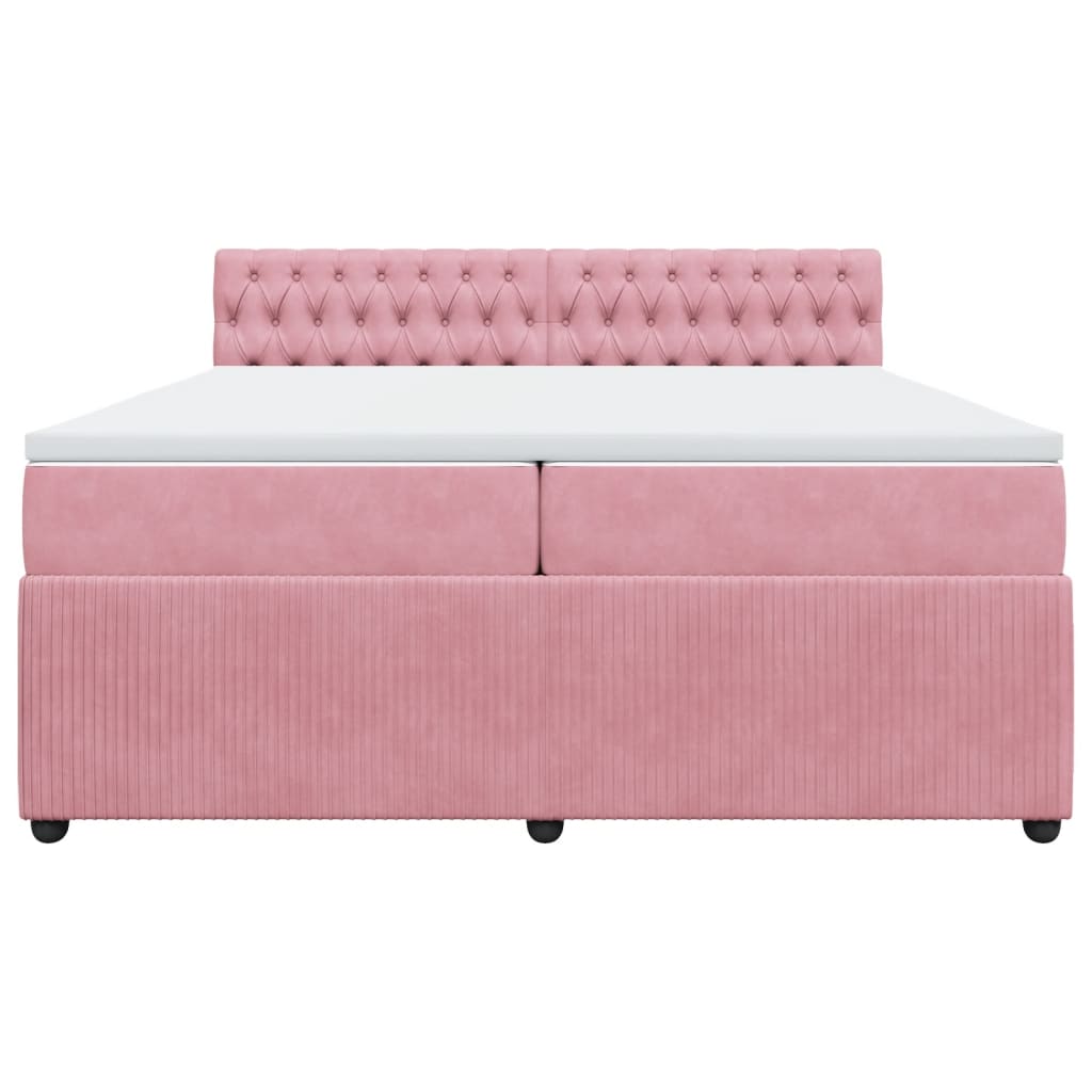 Boxspringbett mit Matratze Rosa 200x200 cm Samt