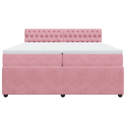 Boxspringbett mit Matratze Rosa 200x200 cm Samt