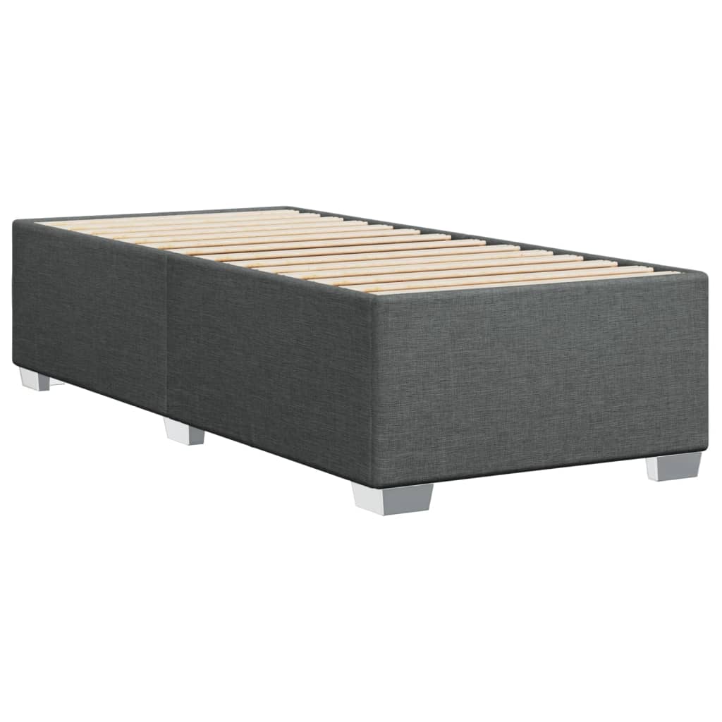 Boxspringbett mit Matratze Dunkelgrau 90x200 cm Stoff