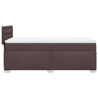 Boxspringbett mit Matratze Dunkelbraun 90x200 cm Stoff