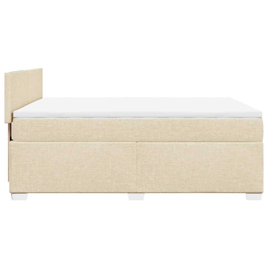 Boxspringbett mit Matratze Creme 140x200 cm Stoff