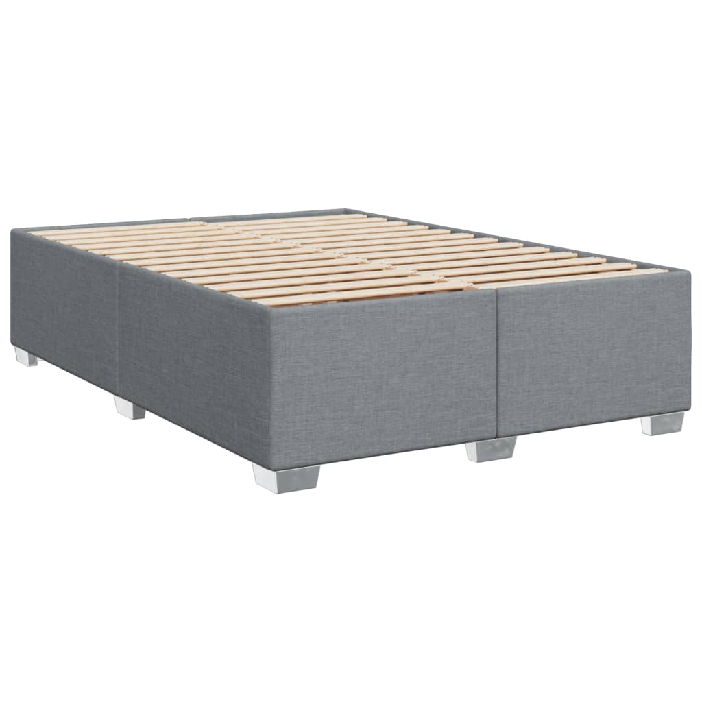 Boxspringbett mit Matratze Hellgrau 140x200 cm Stoff