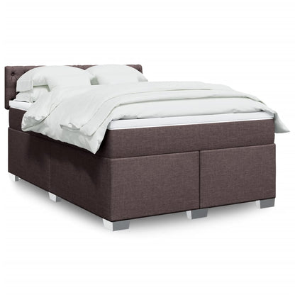 Boxspringbett mit Matratze Dunkelbraun 140x200 cm Stoff