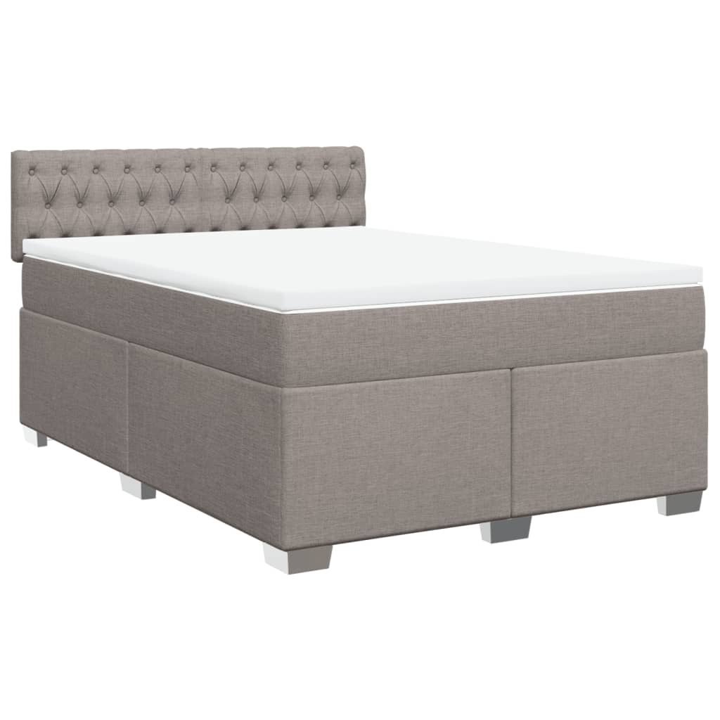 Boxspringbett mit Matratze Taupe 140x200 cm Stoff