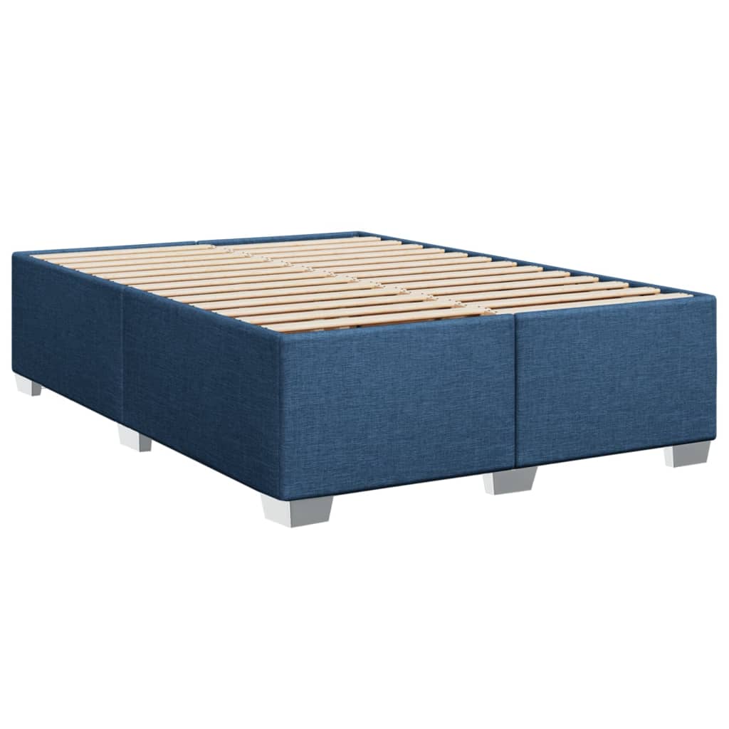 Boxspringbett mit Matratze Blau 140x200 cm Stoff