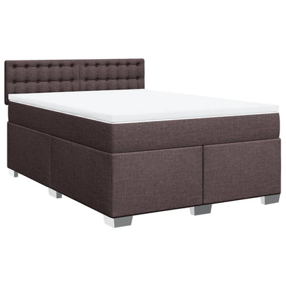 Boxspringbett mit Matratze Dunkelbraun 140x200 cm Stoff