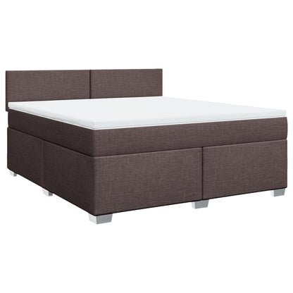 Boxspringbett mit Matratze Dunkelbraun 180x200 cm Stoff