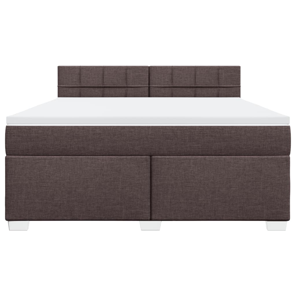 Boxspringbett mit Matratze Dunkelbraun 180x200 cm Stoff