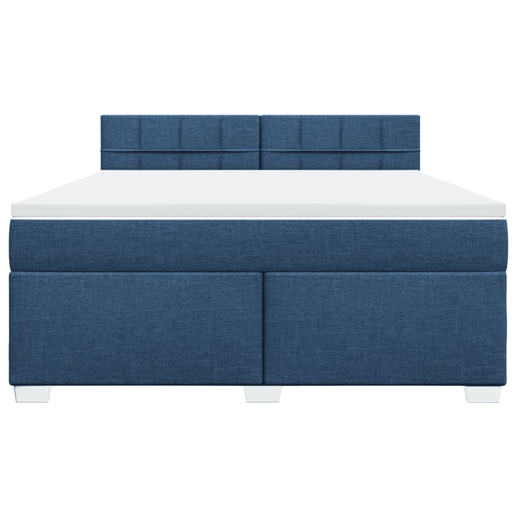 Boxspringbett mit Matratze Blau 180x200 cm Stoff