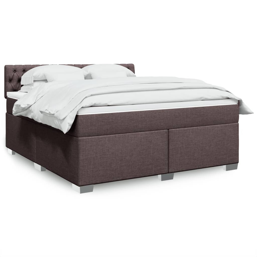 Boxspringbett mit Matratze Dunkelbraun 180x200 cm Stoff