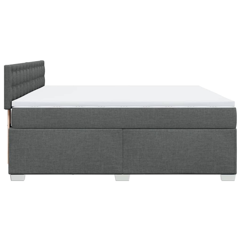 Boxspringbett mit Matratze Dunkelgrau 180x200 cm Stoff