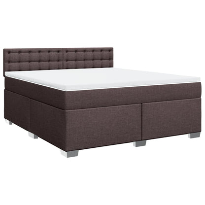 Boxspringbett mit Matratze Dunkelbraun 180x200 cm Stoff