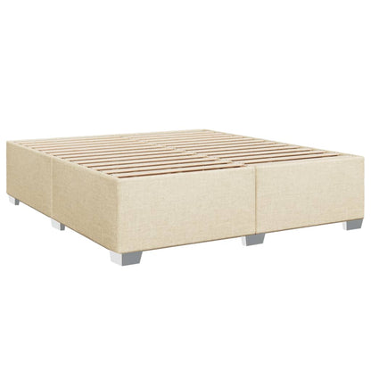 Boxspringbett mit Matratze Creme 180x200 cm Stoff