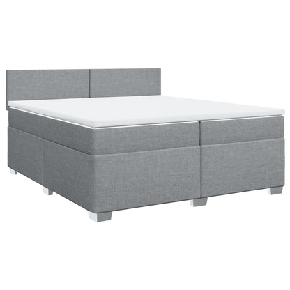 Boxspringbett mit Matratze Hellgrau 200x200 cm Stoff