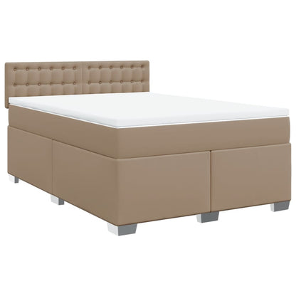 Boxspringbett Matratze Cappuccino-Braun 140x200cm Kunstleder