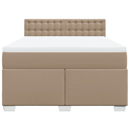 Boxspringbett Matratze Cappuccino-Braun 140x200cm Kunstleder