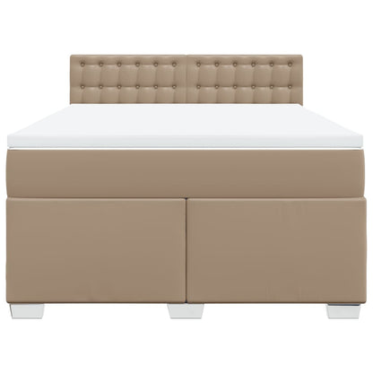 Boxspringbett Matratze Cappuccino-Braun 160x200 cm Kunstleder