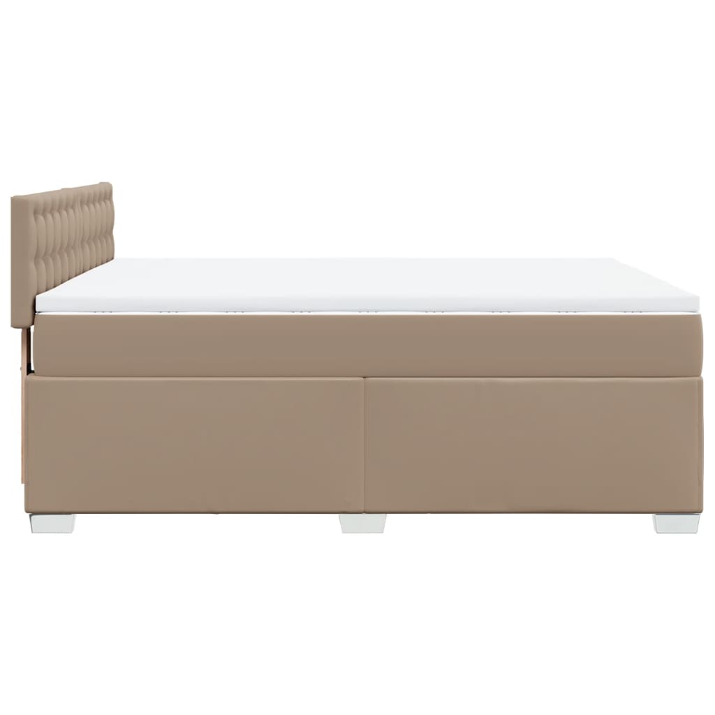 Boxspringbett Matratze Cappuccino-Braun 160x200 cm Kunstleder