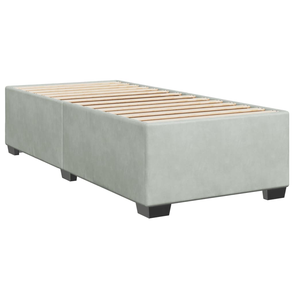 Boxspringbett mit Matratze Hellgrau 90x200 cm Samt