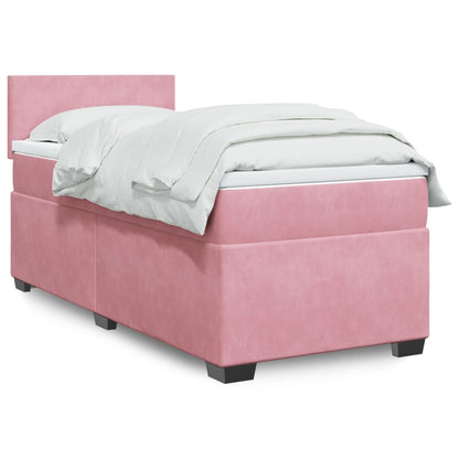 Boxspringbett mit Matratze Rosa 90x200 cm Samt