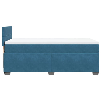 Boxspringbett mit Matratze Blau 90x200 cm Samt