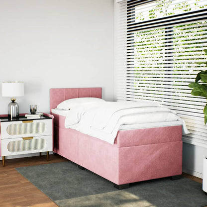 Boxspringbett mit Matratze Rosa 90x200 cm Samt