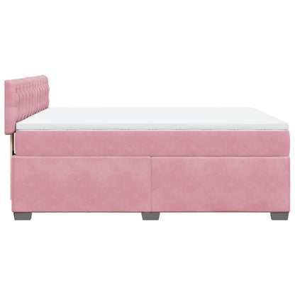 Boxspringbett mit Matratze Rosa 140x200 cm Samt