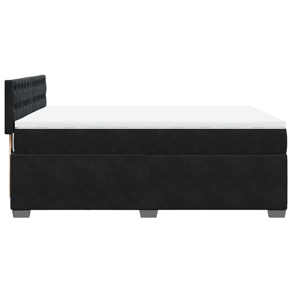 Boxspringbett mit Matratze Schwarz 140x200 cm Samt