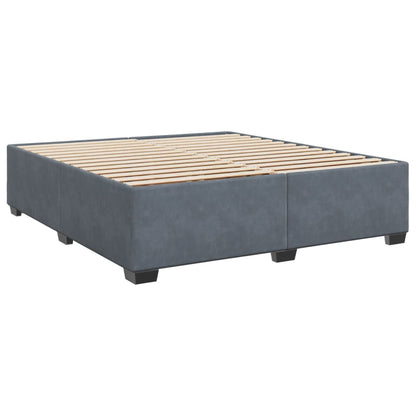 Boxspringbett mit Matratze Dunkelgrau 180x200 cm Samt