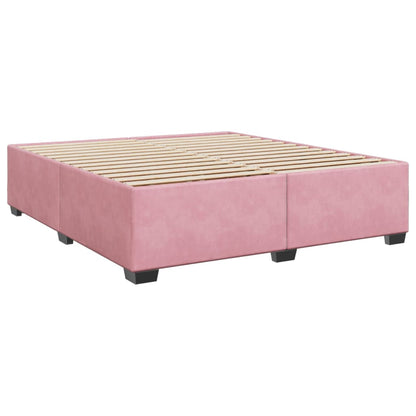 Boxspringbett mit Matratze Rosa 180x200 cm Samt