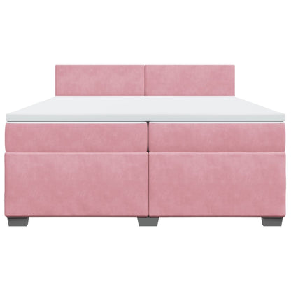 Boxspringbett mit Matratze Rosa 200x200 cm Samt