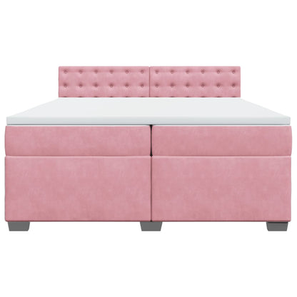 Boxspringbett mit Matratze Rosa 200x200 cm Samt