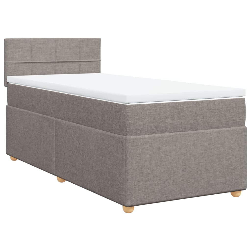 Boxspringbett mit Matratze Taupe 90x200 cm Stoff