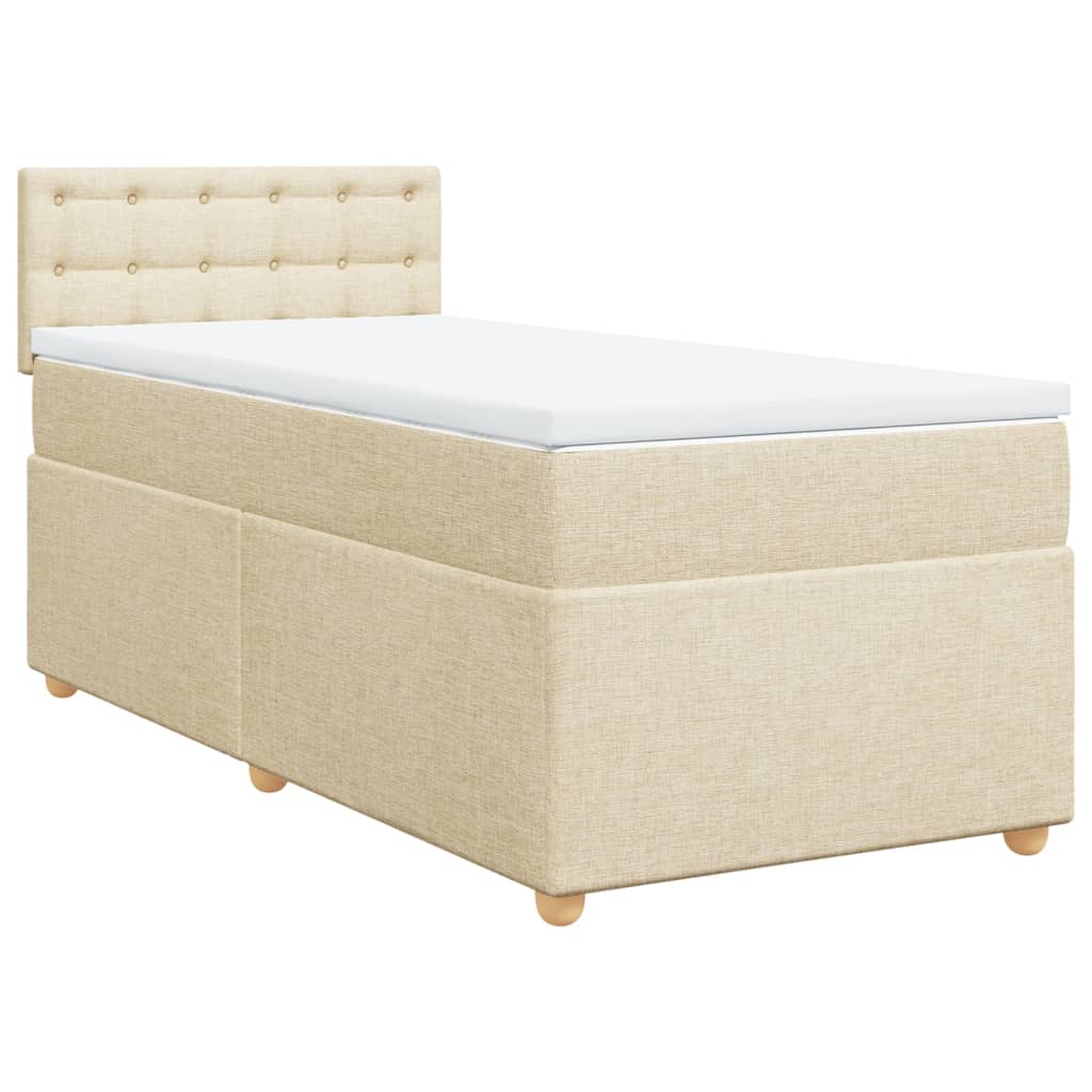 Boxspringbett mit Matratze Creme 90x200 cm Stoff