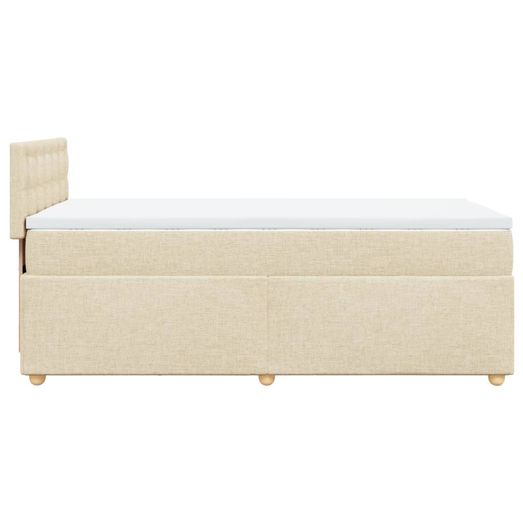 Boxspringbett mit Matratze Creme 90x200 cm Stoff