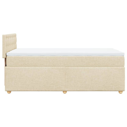 Boxspringbett mit Matratze Creme 90x200 cm Stoff