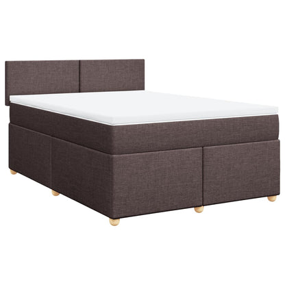 Boxspringbett mit Matratze Dunkelbraun 140x200 cm Stoff