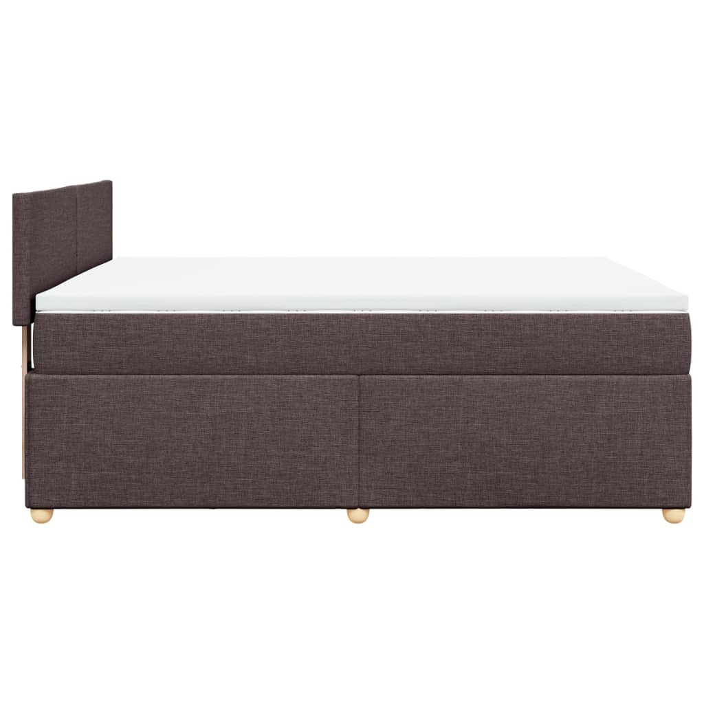 Boxspringbett mit Matratze Dunkelbraun 140x200 cm Stoff