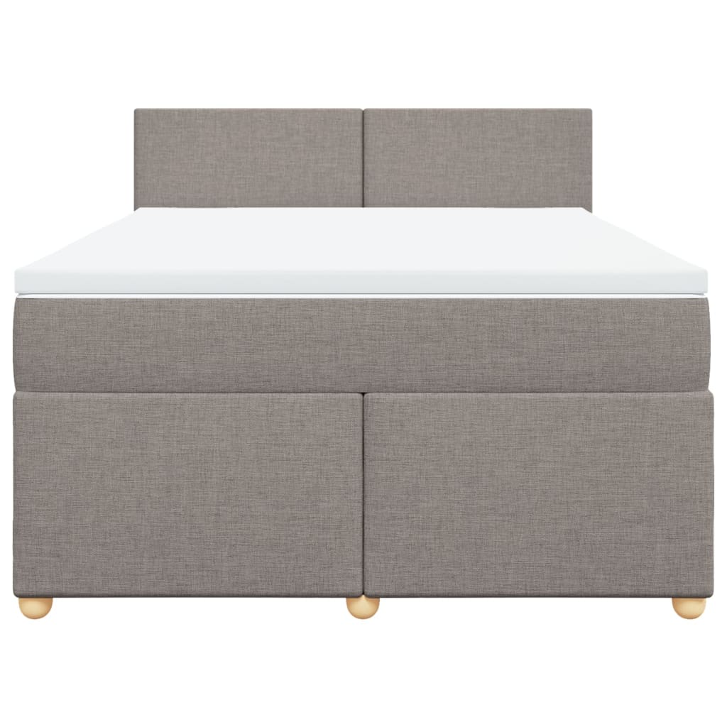 Boxspringbett mit Matratze Taupe 140x200 cm Stoff