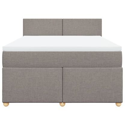 Boxspringbett mit Matratze Taupe 140x200 cm Stoff